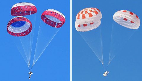 boeing starliner dragon 2 parachute